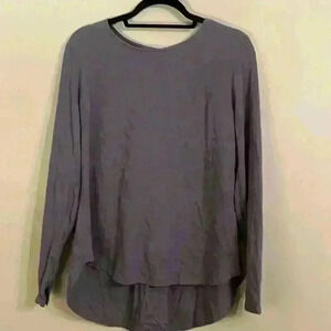 Wild South New Zealand Viscose Gray Textured Long Sleeve Blouse Size 8